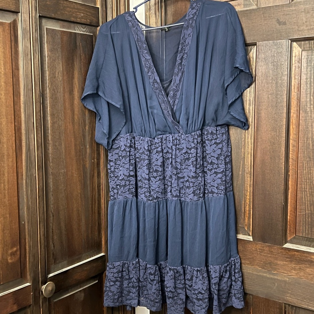 Torrid Deep Blue Sheer Dress